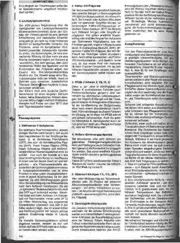 Vorschauseite 3: Bluttransfusion - Indikation und Komplikation