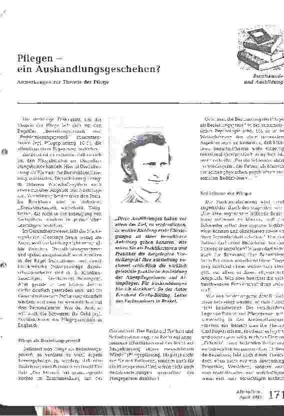 Vorschauseite 1: Pflegen - ein Aushandlungsgeschehen?