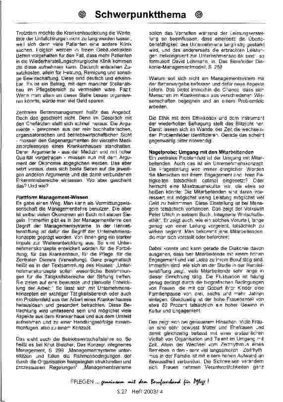 Vorschauseite 4: Mit Ethik ein Blitzlicht auf die Situation der Unternehmung schaffen
