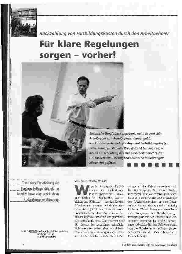 Vorschauseite 1: Für klare Regelungen sorgen - vorher!