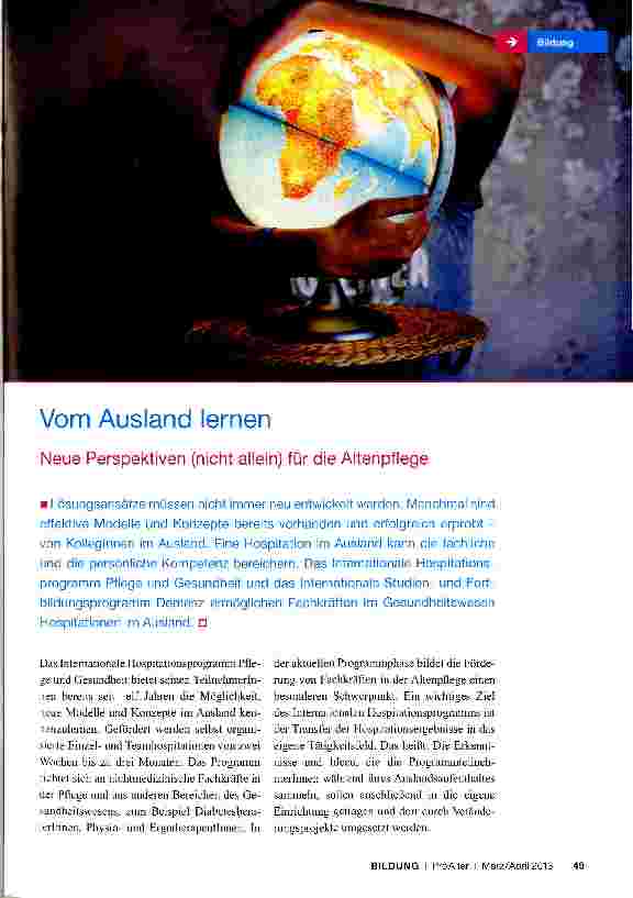 Vorschauseite 1: Vom Ausland lernen