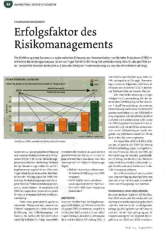 Vorschauseite 1: Erfolgsfaktor des Risikomanagements