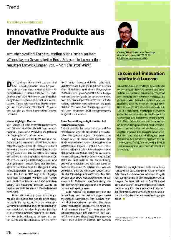 Vorschauseite 1: Innovative Produkte aus der Medizintechnik