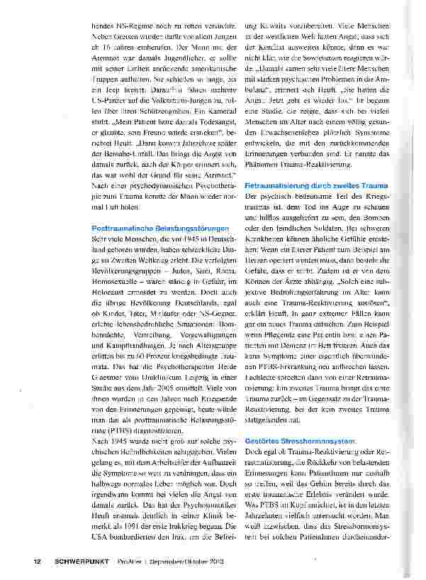 Vorschauseite 3: Kriegserinnerungen im Alter