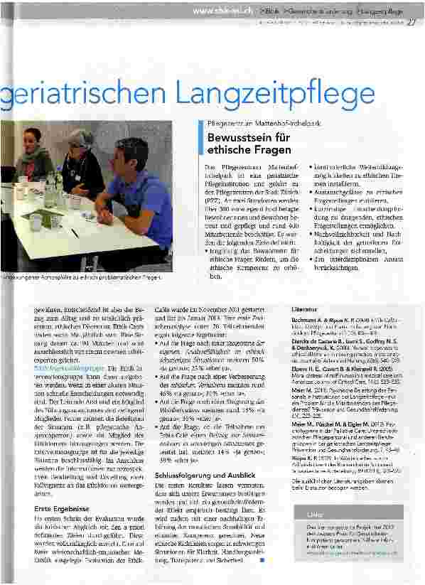 Vorschauseite 2: Ethische Intervention in der geriatrischen Langzeitpflege