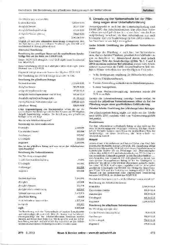 Vorschauseite 3: Die Berechnung des pfändbaren Betrages nach der Nettomethode