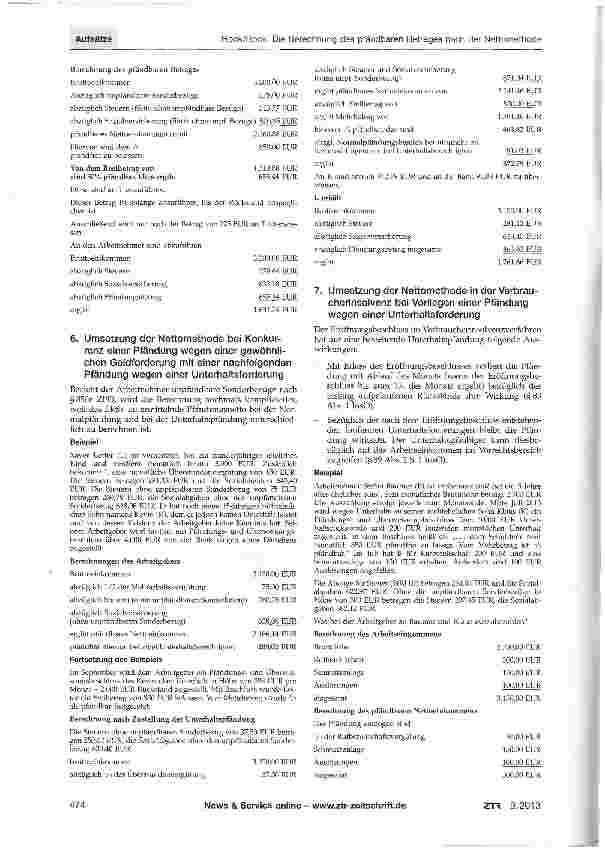 Vorschauseite 4: Die Berechnung des pfändbaren Betrages nach der Nettomethode