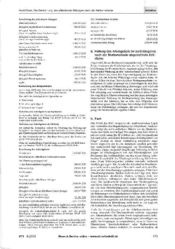 Vorschauseite 5: Die Berechnung des pfändbaren Betrages nach der Nettomethode