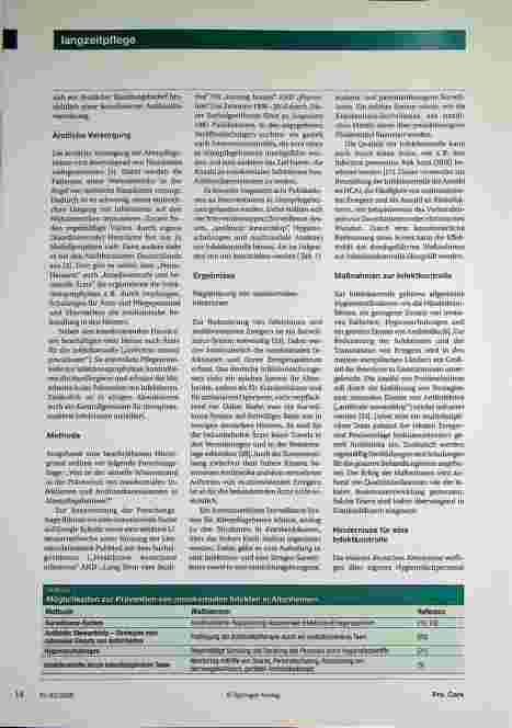 Vorschauseite 2: Bedarf an neuen Konzepten zur Prävention von nosokomialen Infektionen und Antibiotikaresistenzen in Altenpflegeheimen