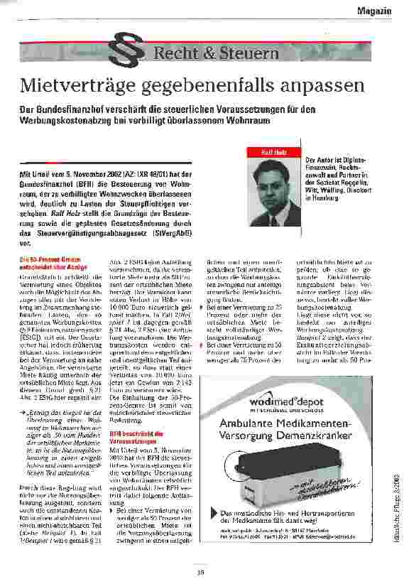 Vorschauseite 1: Mietverträge gegebenenfalls anpassen