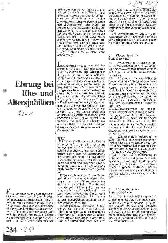 Vorschauseite 1: Ehrung bei Eheund Altersjubiläen