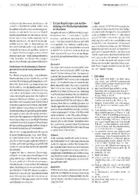 Vorschauseite 4: Der rechtliche Rahmen für die Aufbereitung von Medizinprodukten: gestern - heute - morgen