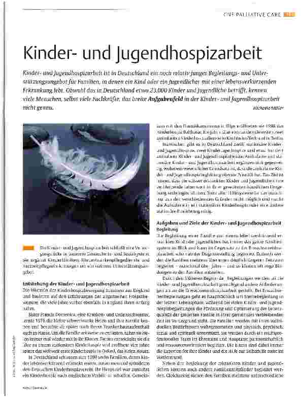 Vorschauseite 1: Kinderund Jugendhospizarbeit