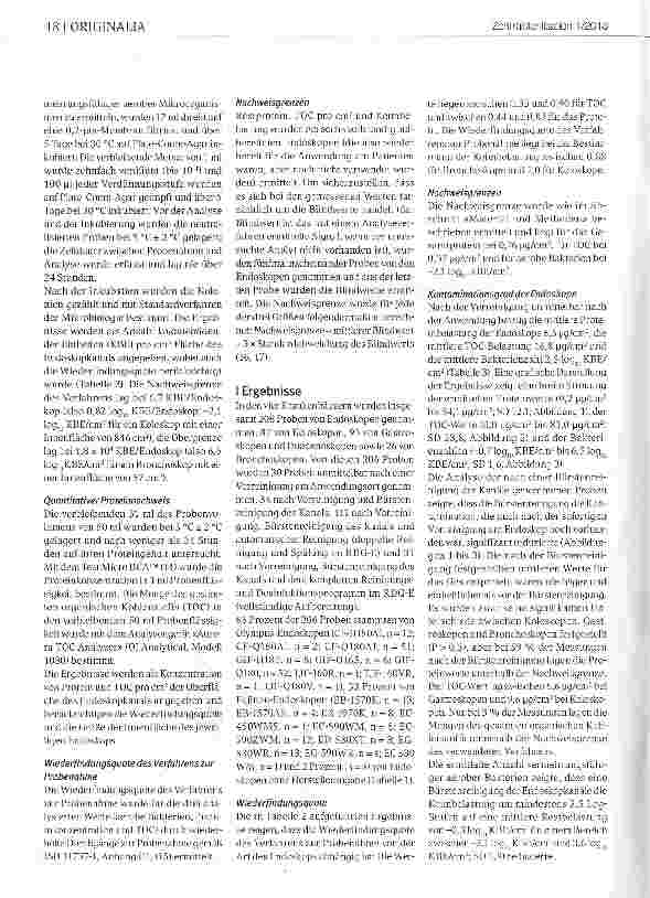 Vorschauseite 4: Bewertung der Sauberkeit von Endoskopen nach der Aufbereitung: eine Studie aus der klinischen Praxis