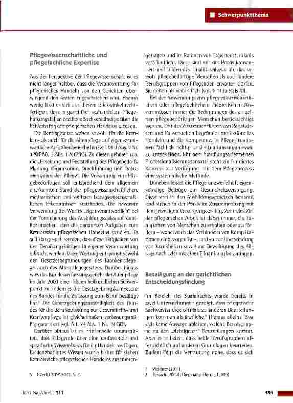 Vorschauseite 6: Begutachtung von Pflegefehlernt (K)eine Aufgabe der Ärzte?