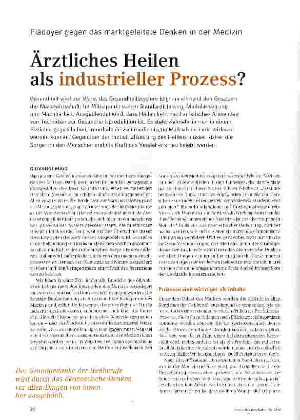 Vorschauseite 1: Ärztliches Heilen als industrieller Prozess?