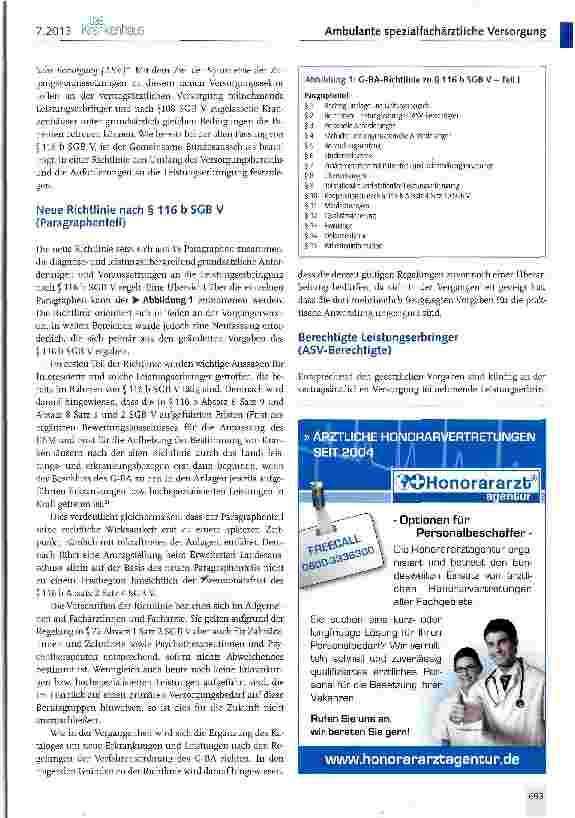 Vorschauseite 2: Die neue G-BA-Richtlinie zu § 116 bSGB V