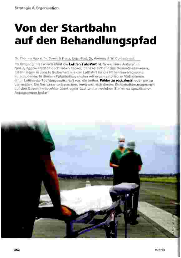 Vorschauseite 1: Von der Startbahn auf den Behandlungspfad