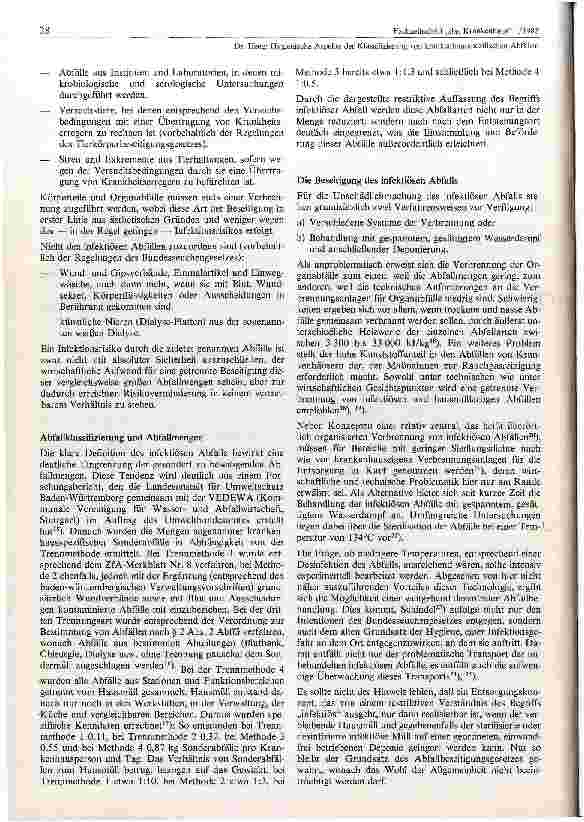 Vorschauseite 3: Hygienische Aspekte der Klassefizierung von krankenhausspezifischen Abfällen
