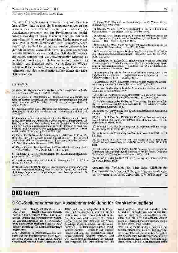 Vorschauseite 4: Hygienische Aspekte der Klassefizierung von krankenhausspezifischen Abfällen