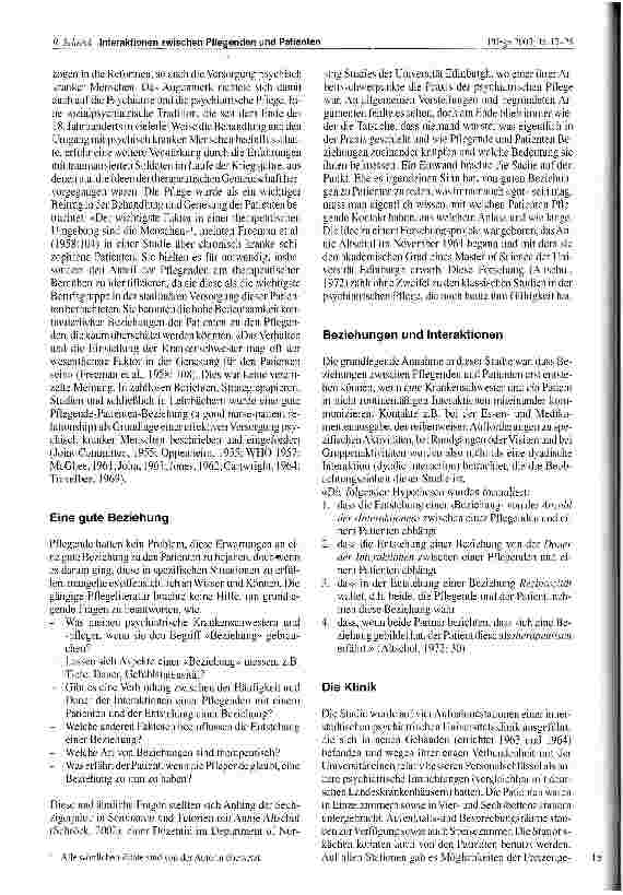 Vorschauseite 2: Interaktionen zwischen Pflegenden und Patienten Eine klassische Studie in der akuten Psychiatrie