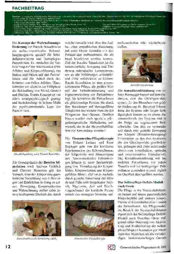 Vorschauseite 4: Neurorehabilitation Die Pflege als Drehscheibe in einem multiprofessionellen Handlungsfeld unter dem Motto Hilfe zur Selbsthilfe