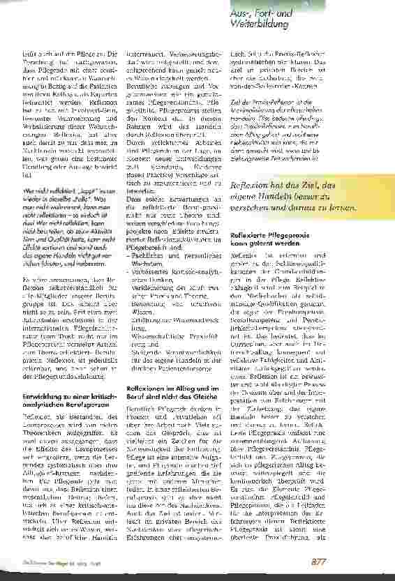 Vorschauseite 2: Pflegeausbildung: Neue Möglichkeiten nutzen Teil 3: Reflexion als berufsbildendes Konzept