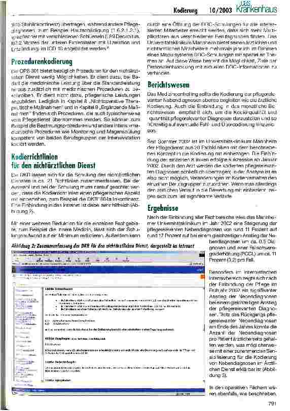 Vorschauseite 3: Ist die Kodierung pflegerelevanter Nebendiagnosen sinnvoll?