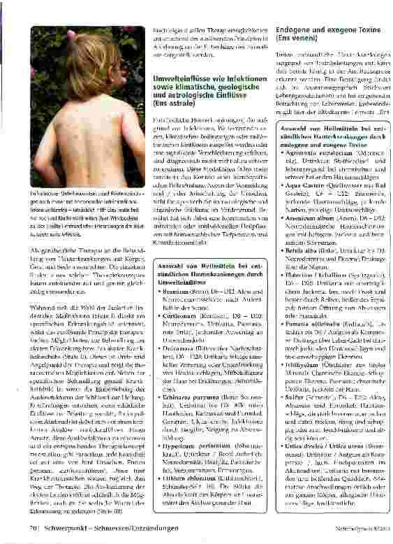 Vorschauseite 2: Die naturheilkund-liche Behandlung entzündlicher Hauterkrankungen Therapiekonzepte