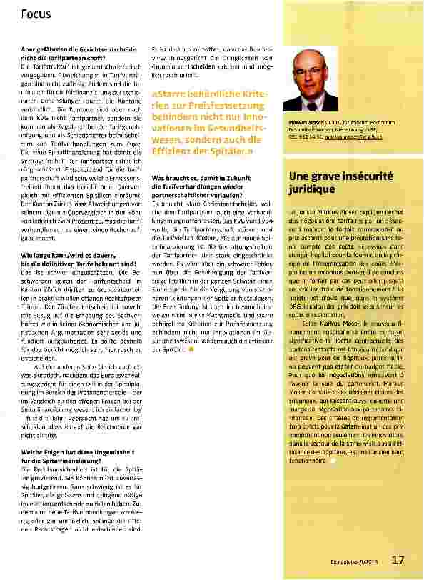 Vorschauseite 2: Die Rechtsunsicherheit ist für die Spitäler gravierend