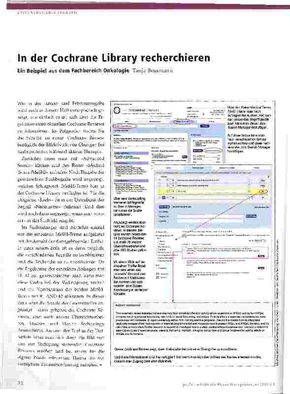 Vorschauseite 1: In der Cochrane Library recherchieren