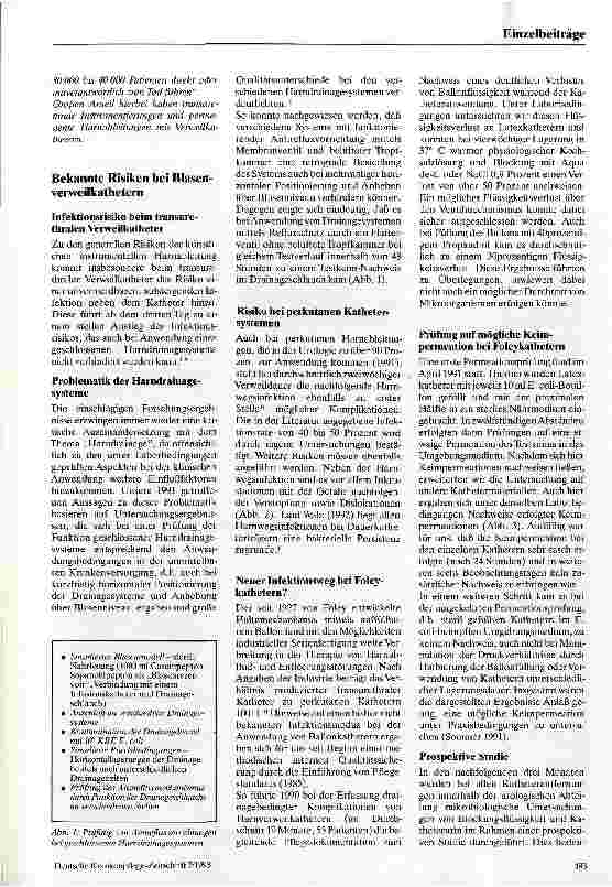 Vorschauseite 2: Infektionswege bei der instrumentellen Harnableitung Zur Permeation von Mikroorganismen durch den Ballon von Foleykathedern