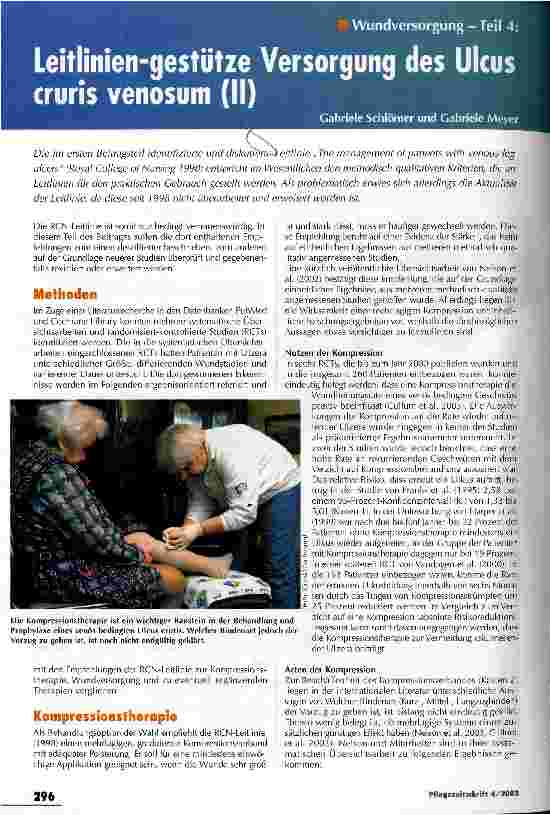 Vorschauseite 1: Leitlinien-gestützte Versorgung des Ulcus cruris venosum (II) Wundversorgung - Teil 4