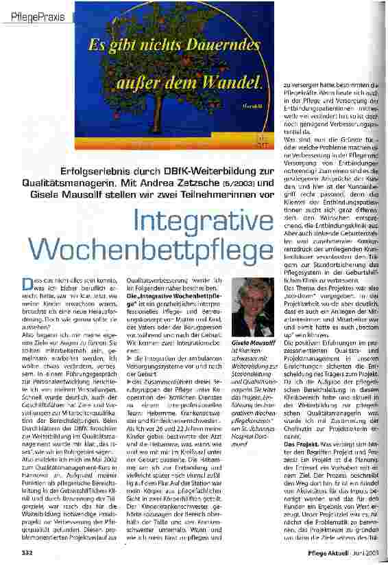 Vorschauseite 1: Integrative Wochenbettpflege
