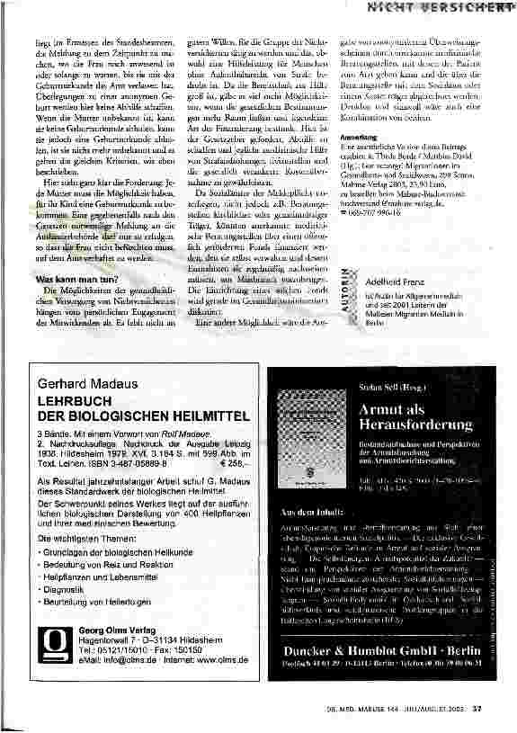 Vorschauseite 4: Krank und nicht versichert Die Arbeit der Malteser Migranten Medizin