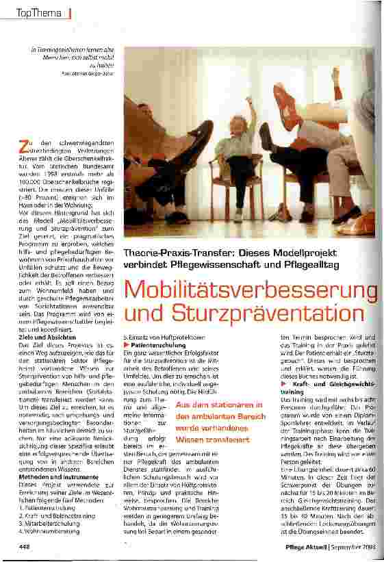 Vorschauseite 1: Mobilitätsverbesserung und Sturzprävention