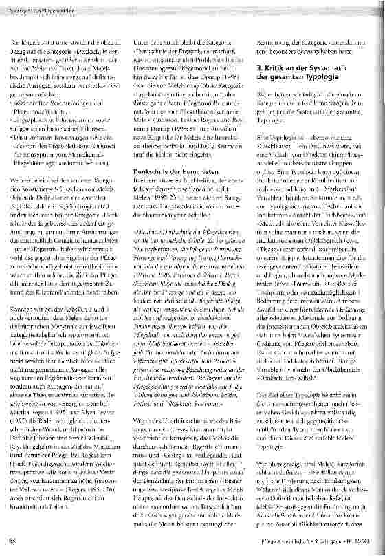 Vorschauseite 6: Typologien von Pflegemodellen Diskussion ihrer Nützlichkeit unter besonderer Berücksichtigung der Typologie von A. I. Meleis