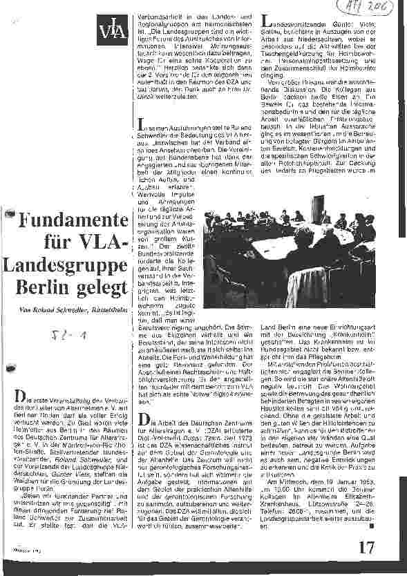 Vorschauseite 1: Fundamente für VLA-Landesgruppe Berlin gelegt