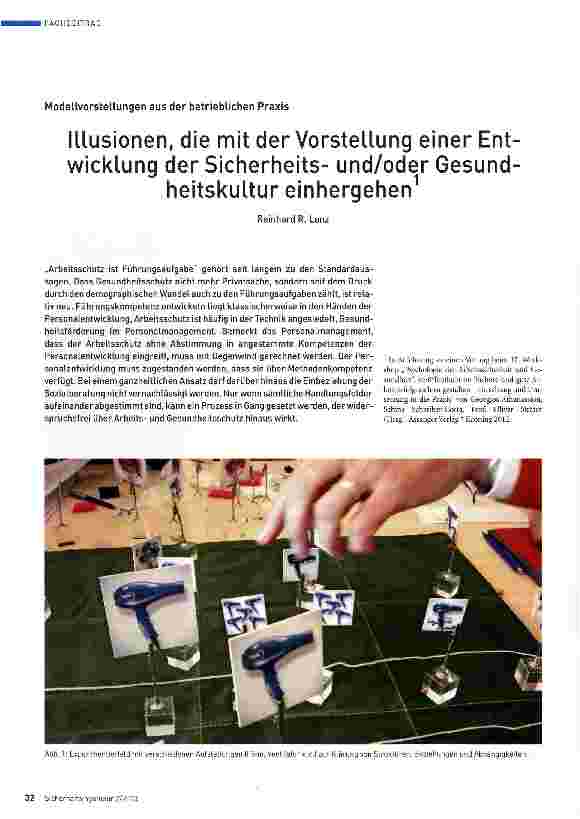 Vorschauseite 1: Illusionen, die mit der Vorstellung einer Entwicklung der Sicherheitsund/oder Gesundheitskultur einhergehen