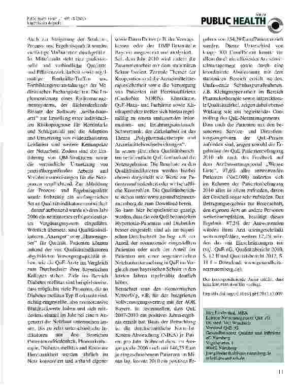 Vorschauseite 2: Aspekte der interprofessionellen Kooperation im Gesundheitsnetz QuE Nürnberg