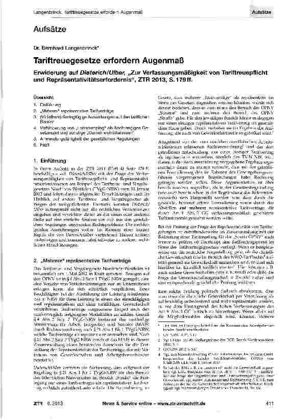 Vorschauseite 1: Tariftreuegesetze erfordern Augenmaß