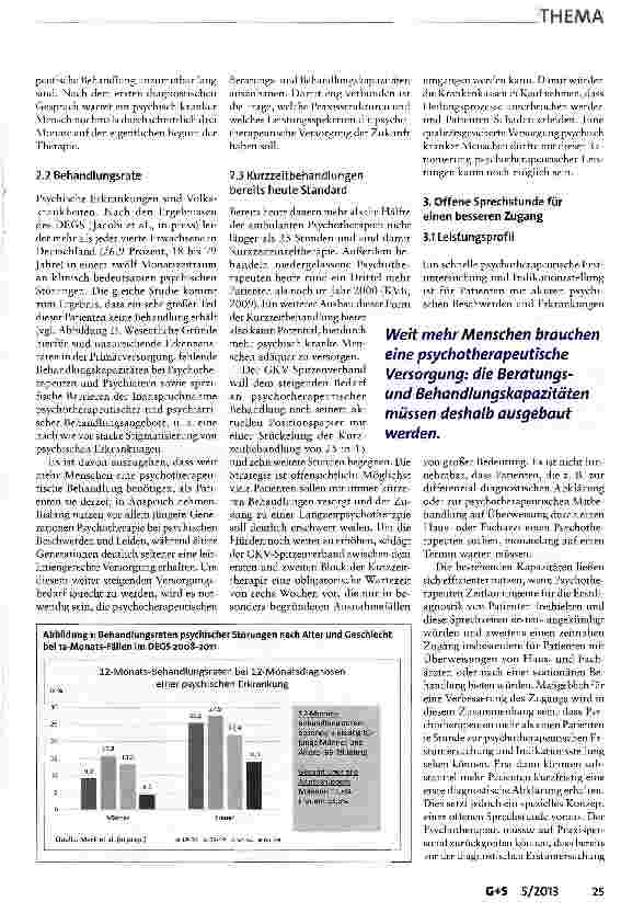Vorschauseite 2: Gute psychotherapeutische Versorgung - gesundheitspolitische Herausforderung für Schwarz-Rot