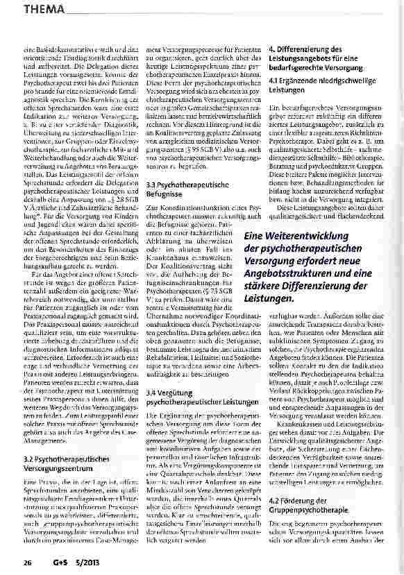 Vorschauseite 3: Gute psychotherapeutische Versorgung - gesundheitspolitische Herausforderung für Schwarz-Rot