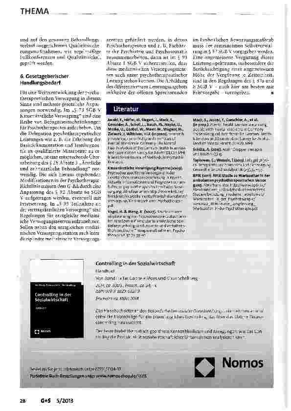 Vorschauseite 5: Gute psychotherapeutische Versorgung - gesundheitspolitische Herausforderung für Schwarz-Rot