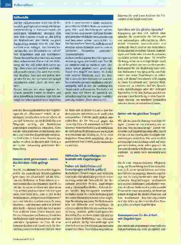 Vorschauseite 3: Die besondere Rolle der Zugehörigen in der Palliativversorgung
