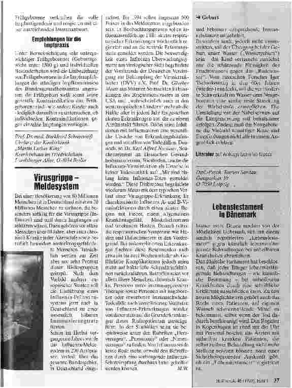 Vorschauseite 2: Imfpung von Frühgeborenen