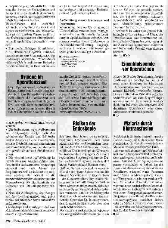 Vorschauseite 2: Hygiene in der Endoskopie Infektionsrisiken und ihre Vermeidung