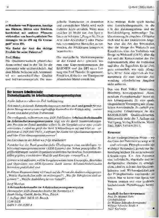 Vorschauseite 5: Interview: Qualität rationaler Phytopharmaka