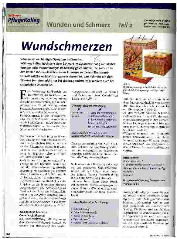 Vorschauseite 1: Wundschmerzen Wunden und Schmerz, Teil 2