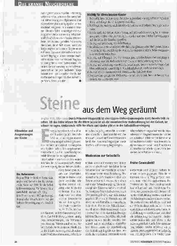 Vorschauseite 1: Steine aus dem Weg geräumt